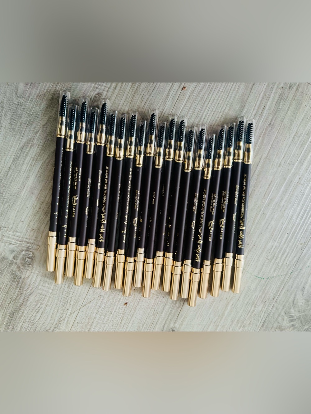 Belle Beauty Waterproof Brow Pencil in Dark Brown with Spoolie 20 pc Bundle